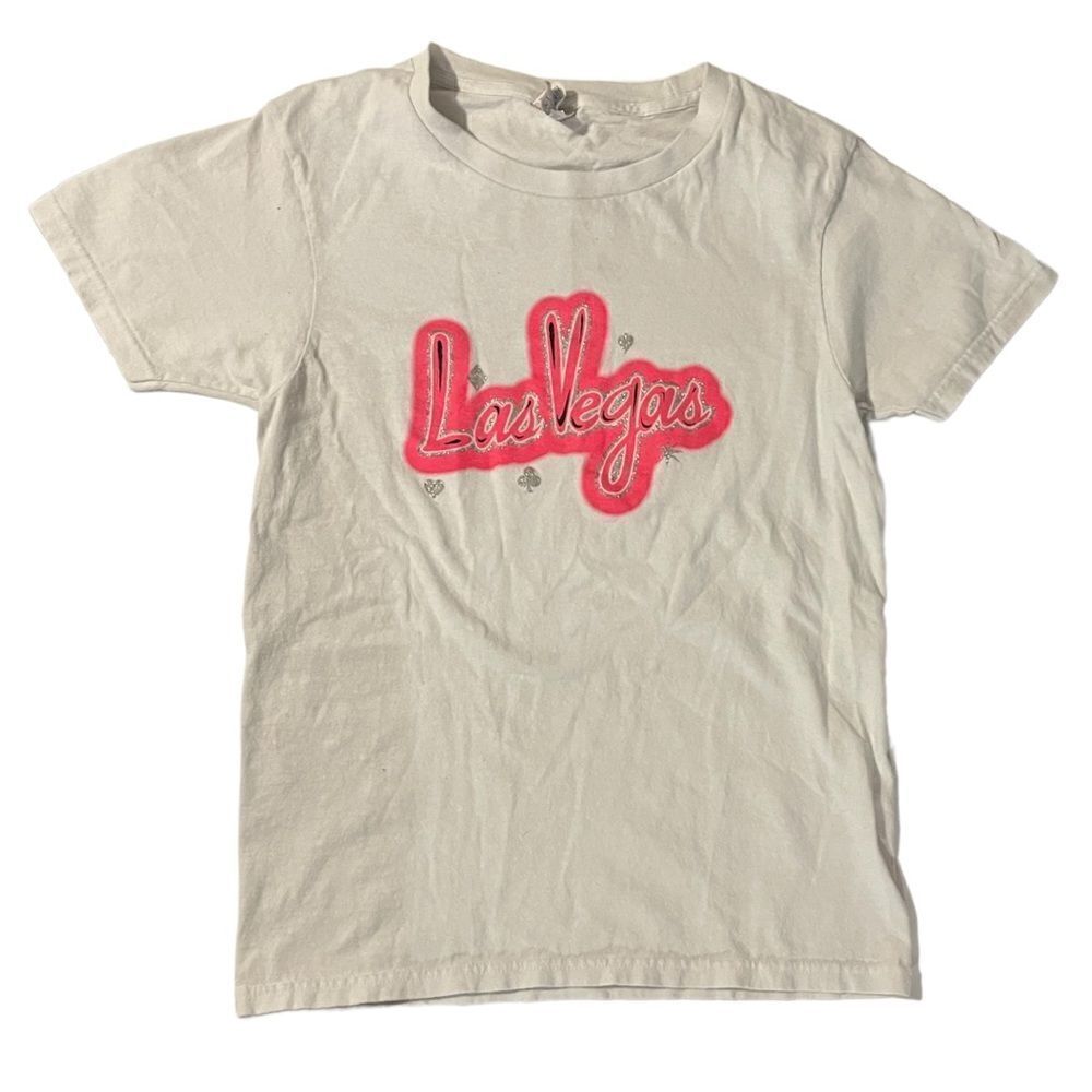 🔥4/$25 Yazbek White Pink Las Vegas Short Sleeve Tee
